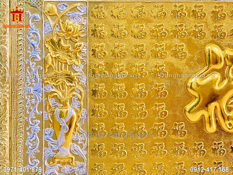 Đồng Hoàng Gia nhận chế tác tranh chữ phúc mạ vàng theo yêu câu
